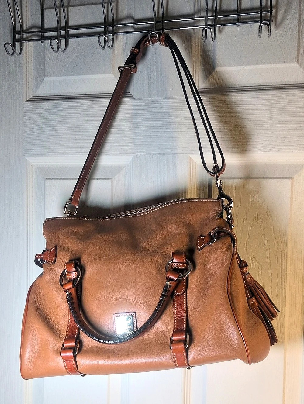Dooney & Bourke Pebble Grain Bristol Satchel Brown Leather Shoulder Bag